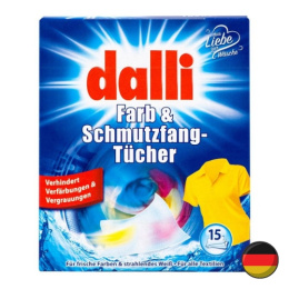 Dalli Chusteczki Wyłapujące Kolor i Brud 15 szt (Niemcy)