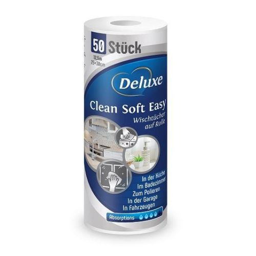 Deluxe Clean Soft Easy Ścierki na Rolce 50 szt. (Niemcy) Deluxe Clean Soft Easy Ścierki na Rolce 50 szt. (Niemcy)