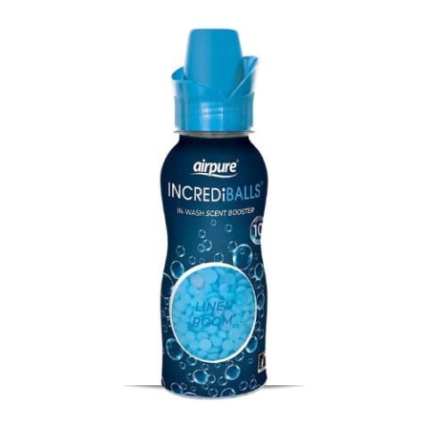 Niebieskie perełki zapachowe Airpure IncrediBalls Linen Room 128 g z Wielkiej Brytanii