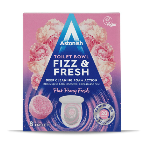 Tabletki do WC Astonish Toilet Bowl Cleaner Pink Peony Fresh 8 szt. o zapachu kwiatowym