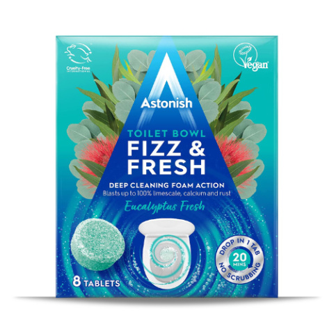 Tabletki do WC Astonish Toilet Bowl Cleaner Eucalyptus Fresh 8 szt. o zapachu eukaliptusa