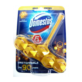 Domestos Power 5 Gold Edition Freshness Złota Kostka Zawieszka do Toalety WC 55g