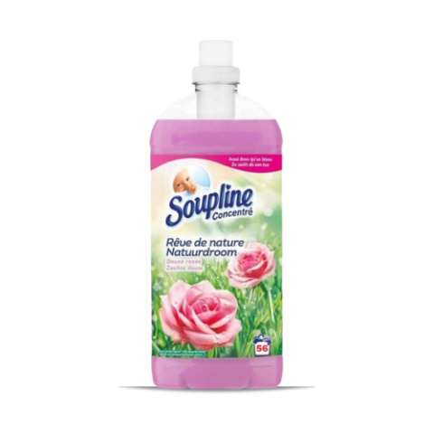 Skoncentrowany płyn do płukania tkanin różowy Soupline (Softlan) Różany 56 prań z Francji