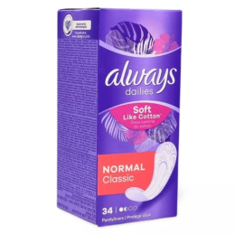 Always Dailies Soft Wkładki Higieniczne Normal Classic 34 szt.