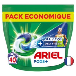 Ariel 3w1 Active Odor Defense Sport Uniwersalne Kapsułki do Prania 40 szt. (Francja)
