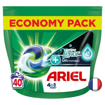 Ariel 3w1 Touch of Lenor Uniwersalne Kapsułki do Prania z Zapachem 40 szt. (Francja)