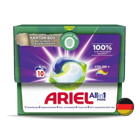 Ariel All in 1 Pods Kapsułki do Prania Koloru Color+ 10 szt. (Niemcy)
