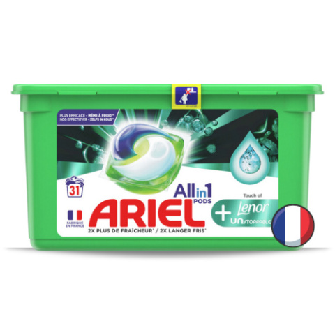 Ariel All in 1 Uniwersalne Kapsułki do Prania Lenor Unstoppables 31 szt. (Francja)