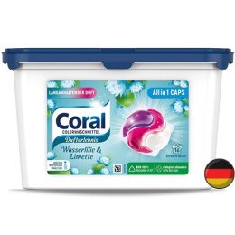 Coral All in 1 Kapsułki do Prania Koloru Wasserlilie Lilia Wodna Limonka 16 szt. (Niemcy)