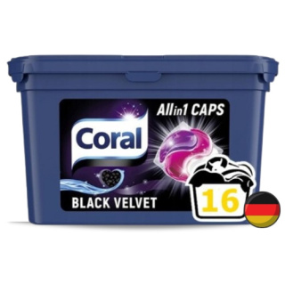 Coral Black Velvet Kapsułki do Prania Czarnego 16 szt. (Niemcy)