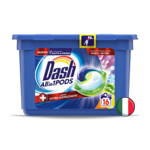 Dash All in 1 Kapsułki do Prania Kolorowego 16 szt. (Włochy)