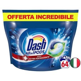 Dash All in 1 Pods Extra Igienizzante Uniwersalne Kapsułki do Prania 64 szt. (Włochy)