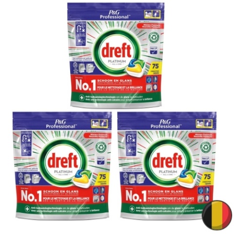 Dreft Platinum Lemon Tabletki do Zmywarki 3x75 szt = 225 szt (Belgia)