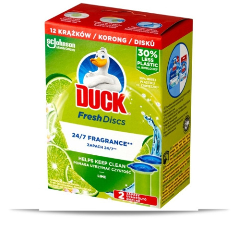 Duck Fresh Disc Lime Limonkowe Żelowe Krążki Zapas 12 krążków