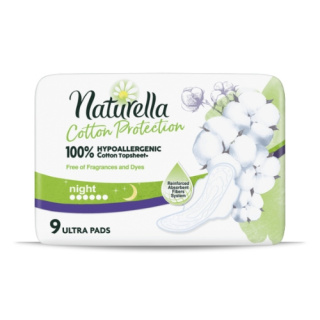 Naturella Cotton Protection Night Podpaski ze Skrzydełkami na Noc 9 szt.