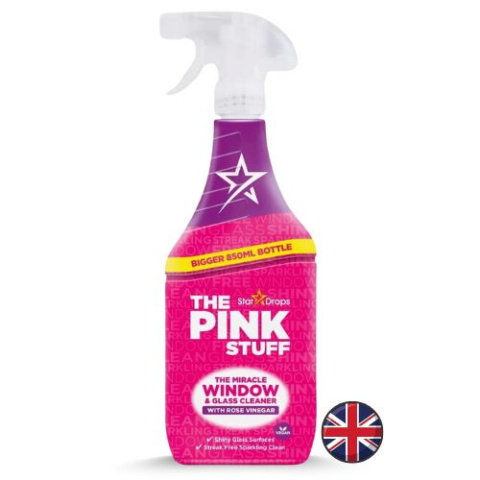 The Pink Stuff Stardrops Płyn do Mycia Okien Szyb Luster z Octem Różanym 850 ml (Wielka Brytania)
