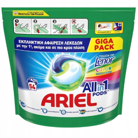 Ariel All in One Lenor Fresh Kapsułki do Koloru 54 szt.