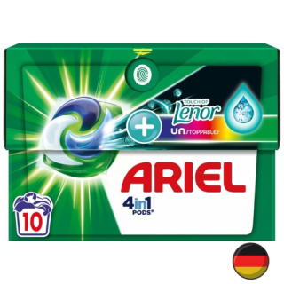 Ariel Touch of Lenor 4w1 Kapsułki do Prania Koloru z Zapachem 10 szt. (Niemcy)