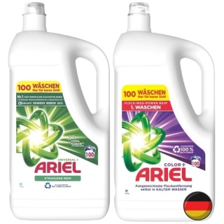 Ariel Żel do Prania Koloru i Białego Zestaw 2 x 100 prań = 200 prań (Niemcy)