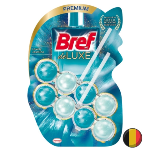 Bref De Luxe Kostka Zawieszka Kulki do Toalety WC Kwiatowa Czarujący Jaśmin 2x50g (Belgia)