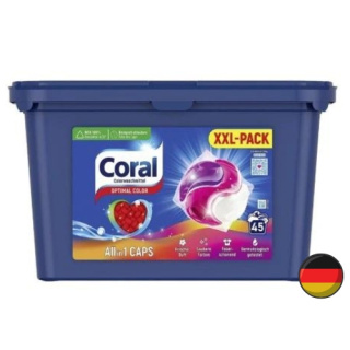 Coral All in 1 Kapsułki do Prania Koloru 45 sztuk (Niemcy)