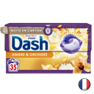 Dash Ambre & Orchidee Uniwersalne Kapsułki do Prania Ambra Orchidea 35 szt. (Francja)
