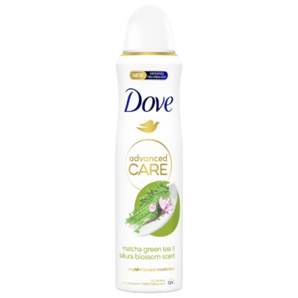 Dove Advanced Care Antyperspirant Damski w Sprayu Zielona Herbata Kwiat Wiśni 72h 150 ml