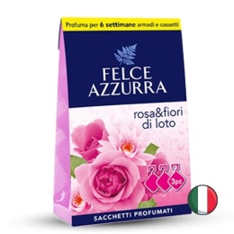 Felce Azzurra Rosa Fiori di Loto Torebki Saszetki Zawieszki Zapachowe do Szafy Garderoby Kwiatowe 3 szt. (Włochy)