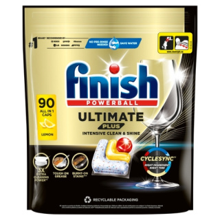 Finish Powerball Ultimate Plus Lemon Kapsułki do Zmywarki Cytrynowe 90 szt.