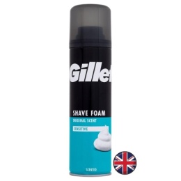 Gillette Shave Foam Sensitive Pianka do Golenia 200 ml (Wielka Brytania)