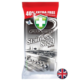 Green Shield Steel Nawilżane Chusteczki do Stali Nierdzewnej Szybkoschnące 70 szt. (Wielka Brytania)