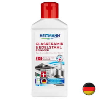 Heitmann Glaskeramik Mleczko do Czyszczenia Płyt Ceramicznych i Stali 250 ml (Niemcy)