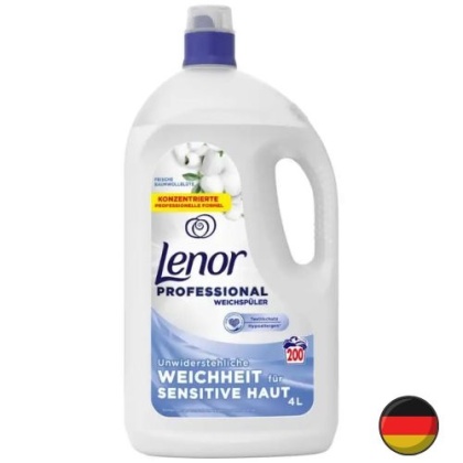 Lenor Sensitive Duży Płyn do Płukania Delikatny Kwiat Bawełny 200 prań (Niemcy)