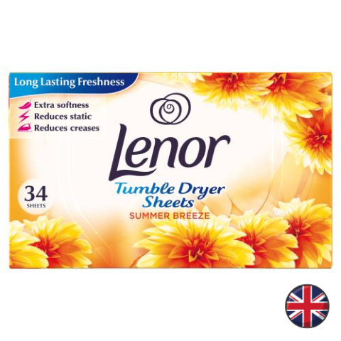 Lenor Summer Breeze Chusteczki Zapachowe do Suszarek 34 szt. (Niemcy)