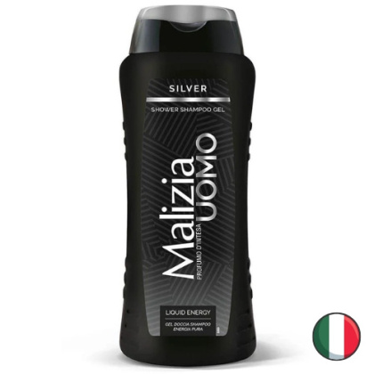 Malizia Uomo Silver Żel pod Prysznic dla Mężczyzn 2w1 do Ciała i Włosów 250 ml (Włochy)
