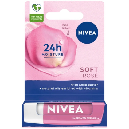 Nivea Soft Rose Pomadka do Ust Nawilżająca Pielęgnująca 4,8g