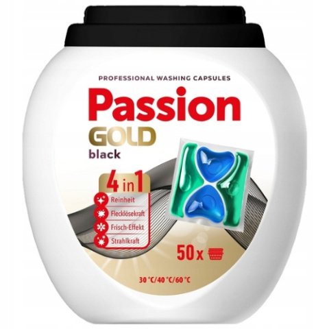 Passion Gold 4w1 Kapsułki do Prania Czarnego i Ciemnych Tkanin 50 szt.