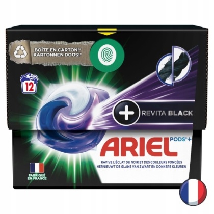 Ariel All in 1 Kapsułki do Prania Czarnego Revita Black 12 szt. (Francja)