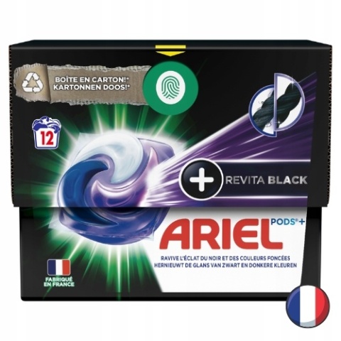 Ariel All in 1 Kapsułki do Prania Czarnego Revita Black 12 szt. (Francja)