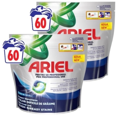 Ariel All in One Regular Kapsułki do Prania Białego Duo Pack 2 x 60 szt. = 120 szt.