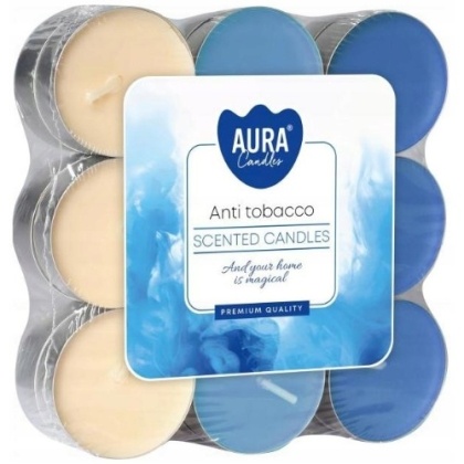 Bispol Aura Podgrzewacz Tealight Zapachowy Świeczki Antytabak 18 szt.