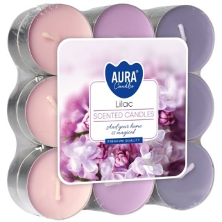 Bispol Aura Podgrzewacz Tealight Zapachowy Świeczki Kwiat Bzu Bez 18 szt.