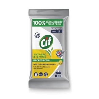 Cif Chusteczki do Czyszczenia Powierzchni Professional 100 szt Cytrynowe