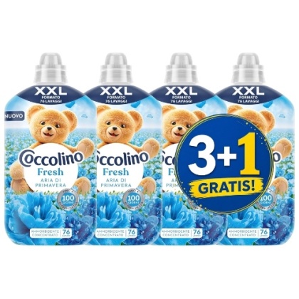 Coccolino Aria di Primavera Płyn do Płukania XXL Wiosenna Świeżość 76 prań 3+1 CZWARTY GRATIS