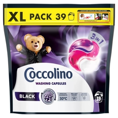 Coccolino Black 3w1 Kapsułki do Prania Czarnego i Ciemnych Tkanin 39 prań