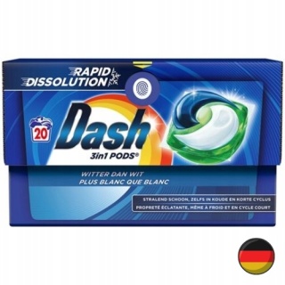 Dash White Kapsułki do Prania Białego Białych Tkanin 20 szt. (Niemcy)