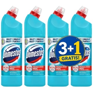 Domestos Atlantic Fresh Niebieski Żel do WC 750 ml 3+1 CZWARTY GRATIS