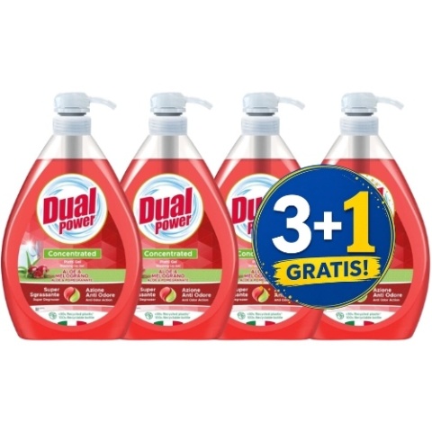 Dual Power Płyn do Naczyń Aloes i Granat 1L 3+1 CZWARTY GRATIS