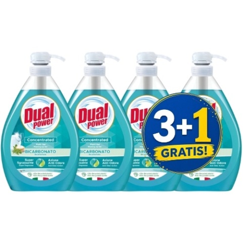 Dual Power Płyn do Naczyń Soda z Szałwią 1L 3+1 CZWARTY GRATIS