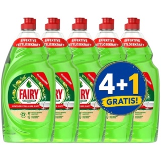 Fairy Apfel Skoncentrowany Płyn do Mycia Naczyń Jabłkowy Zielone Jabłuszko 900 ml 4+1 PIĄTY GRATIS